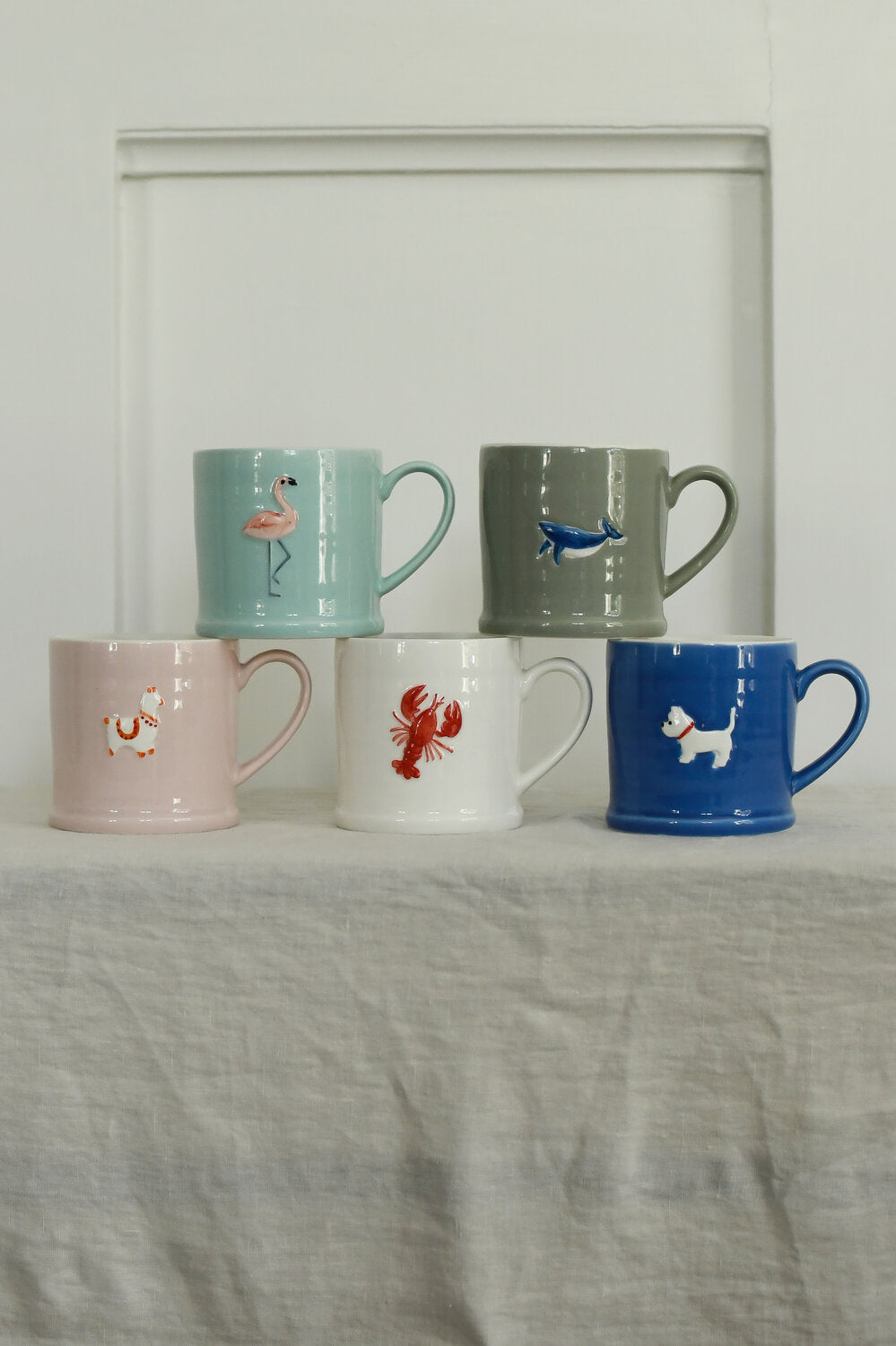 Krus med flamingo, blå - 320ml